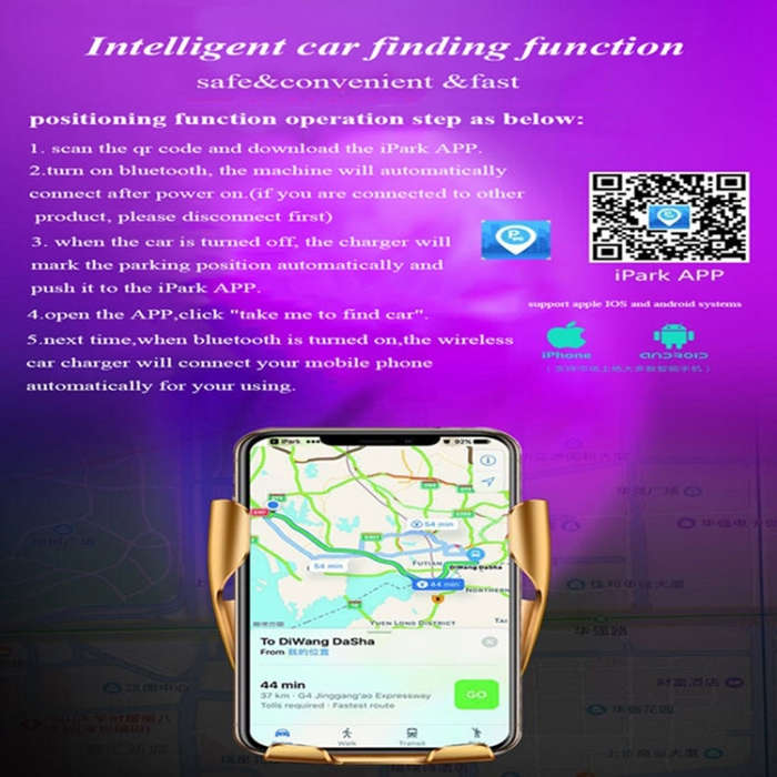 R1 Intelligent Infrared Sensor Car Wireless Charger(Silver)