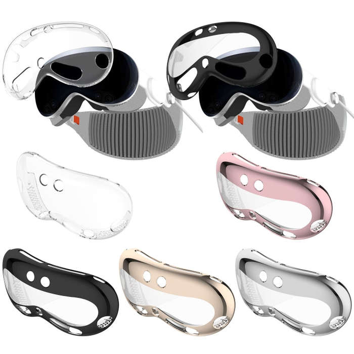 For Apple Vision Pro Electroplated TPU Protective Case VR Glasses Accessories(Sliver)