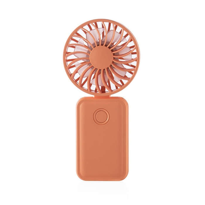 F458 With Neck Rope Summer 3 Speeds Adjustable Foldable Mini Handheld Fan(Orange)