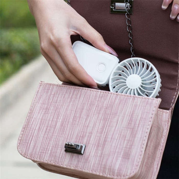 F458 With Neck Rope Summer 3 Speeds Adjustable Foldable Mini Handheld Fan(Purple)