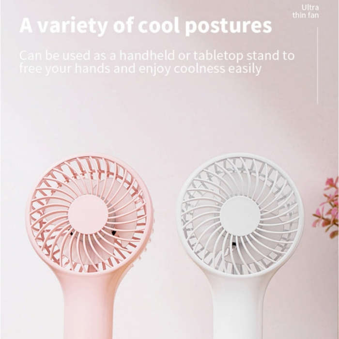 S13 Portable Summer Cooling Fan Hanging Buckle Mini 3 Wind Speed Handheld Fan(White)