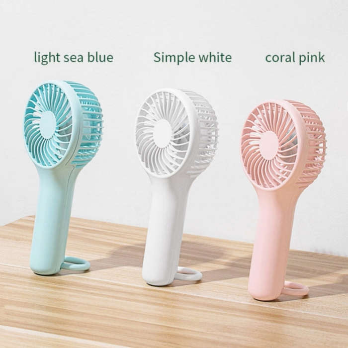 S13 Portable Summer Cooling Fan Hanging Buckle Mini 3 Wind Speed Handheld Fan(White)