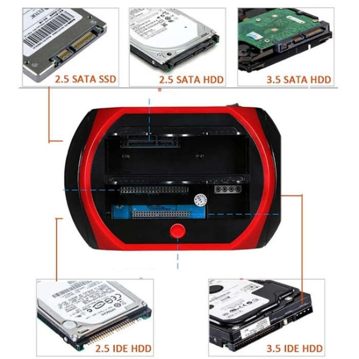 575D USB Hard Disk Holder Laptop Mobile Hard Disk Box 2.5 / 3.5inch SATA IDE HDD Base, Plug:US Plug