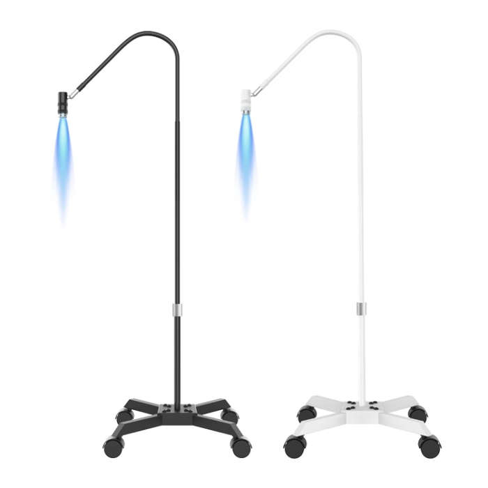 HD-AL20 Aluminum Alloy Beauty UV Lamp for Eyelash Extensions Nail Salon Foot Pedal Control(White)