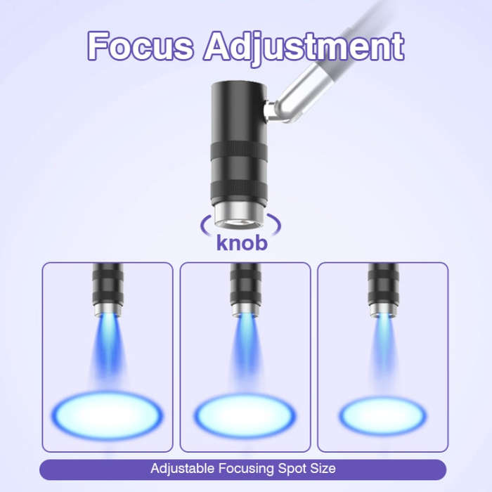 HD-AL20 Aluminum Alloy Beauty UV Lamp for Eyelash Extensions Nail Salon Foot Pedal Control(White)