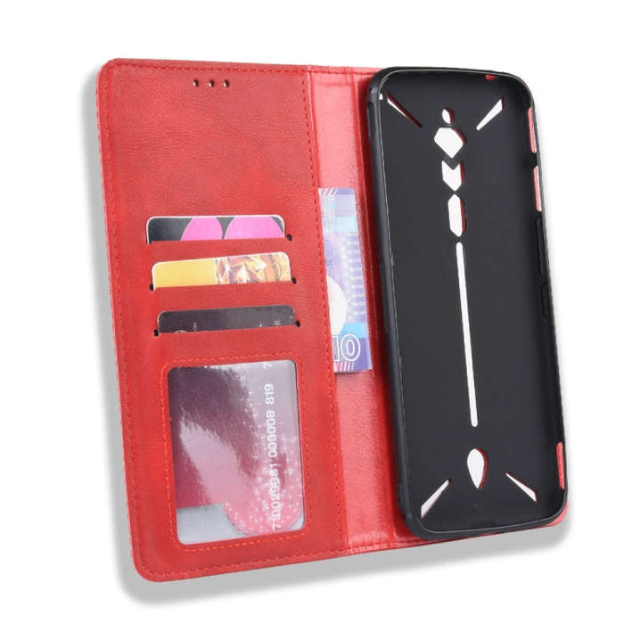 Magnetic Buckle Retro Crazy Horse Texture Horizontal Flip Leather Case for ZTE nubia Red Magic 3,...