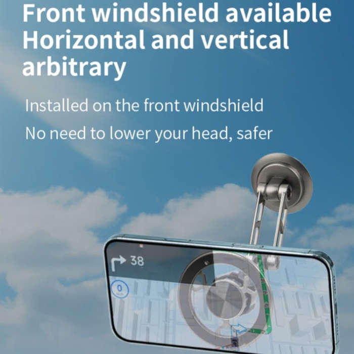 G188 Aluminum Alloy Adjustable Cellphone Stand Car Dashboard Magnetic Phone Holder(Silver)