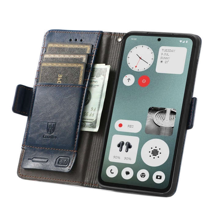 For Nothing CMF Phone 1 CaseNeo Splicing Dual Magnetic Buckle Leather Phone Case(Blue)