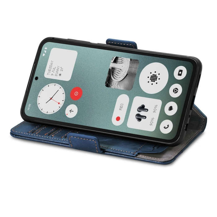 For Nothing CMF Phone 1 CaseNeo Splicing Dual Magnetic Buckle Leather Phone Case(Blue)