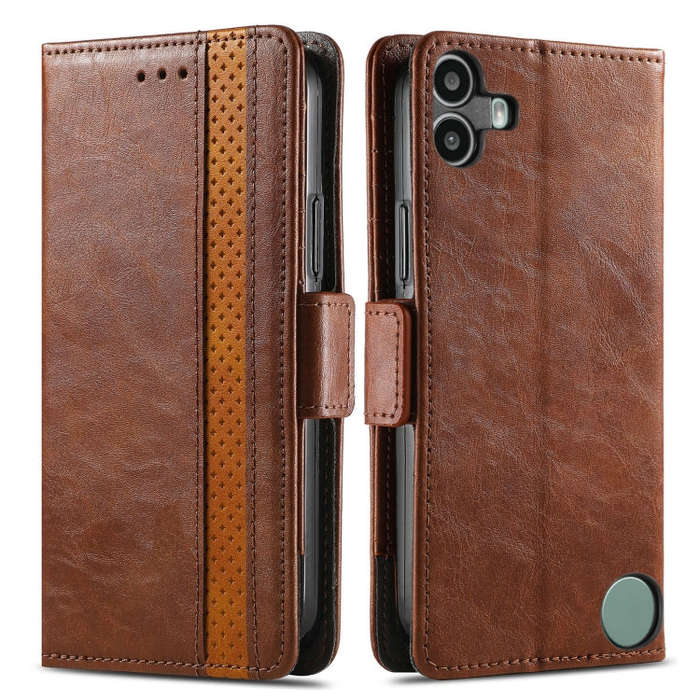 For Nothing CMF Phone 1 CaseNeo Splicing Dual Magnetic Buckle Leather Phone Case(Brown)