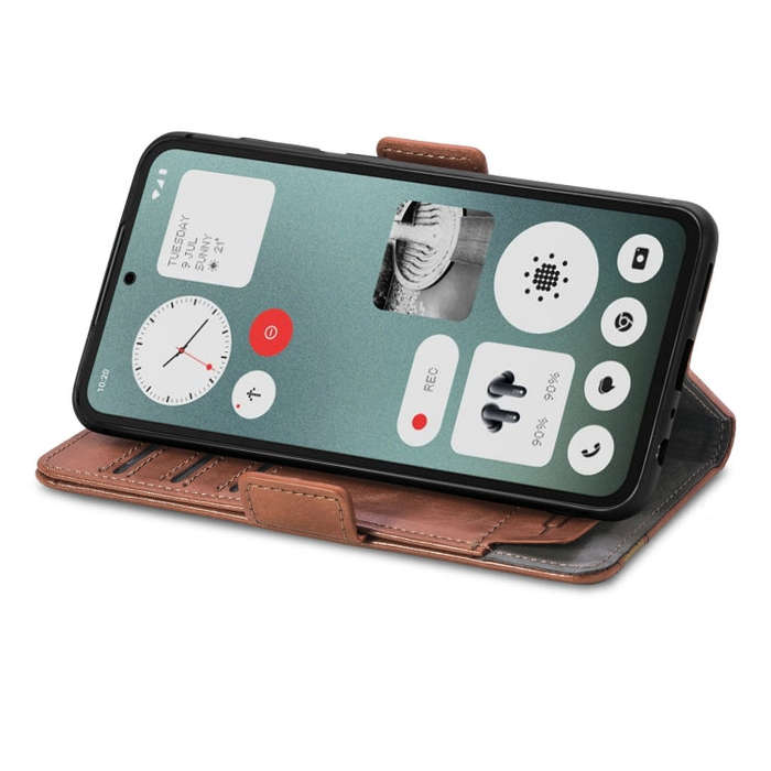 For Nothing CMF Phone 1 CaseNeo Splicing Dual Magnetic Buckle Leather Phone Case(Brown)