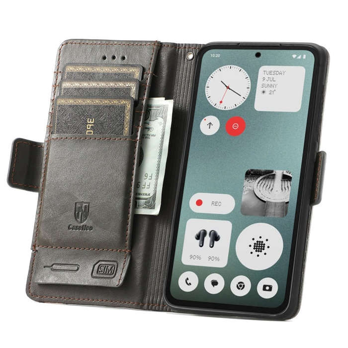 For Nothing CMF Phone 1 CaseNeo Splicing Dual Magnetic Buckle Leather Phone Case(Gray)