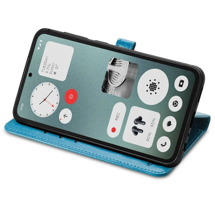For Nothing CMF Phone 1 Cat and Dog Embossed Leather Phone Case(Blue)