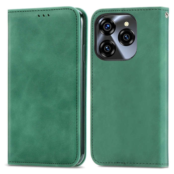 For Oukitel C50 Retro Skin Feel Magnetic Flip Leather Phone Case(Green)