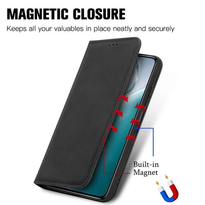 For Oukitel C50 Retro Skin Feel Magnetic Flip Leather Phone Case(Black)