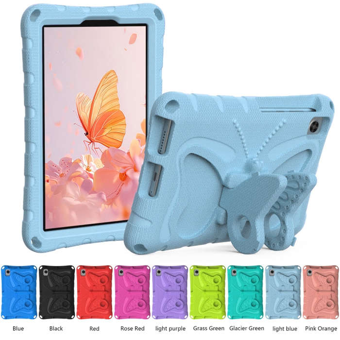 For Huawei MatePad T8 8.0 2020 Butterfly Bracket EVA Shockproof Tablet Case(Light Blue)