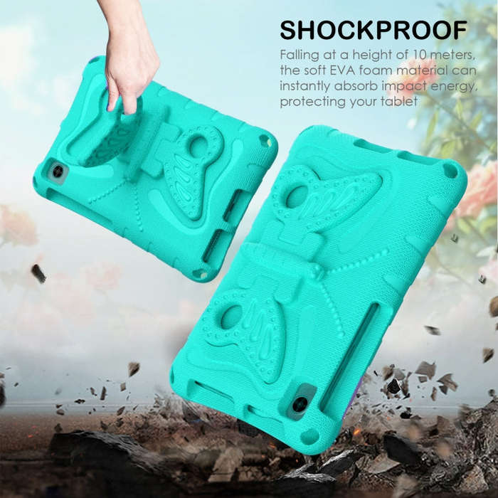 For Huawei MatePad T8 8.0 2020 Butterfly Bracket EVA Shockproof Tablet Case(Mint Green)