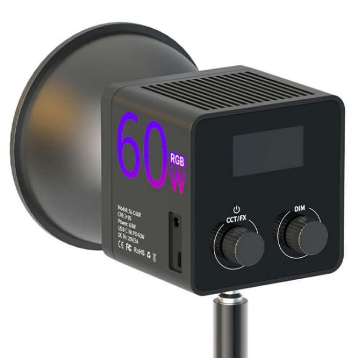 C60R 60W RGB Stage Lamp Professional Video Photography COB Fill Light, Plug:UK Plug