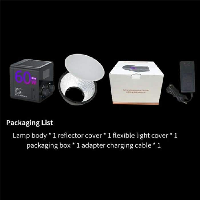 C60R 60W RGB Stage Lamp Professional Video Photography COB Fill Light, Plug:UK Plug
