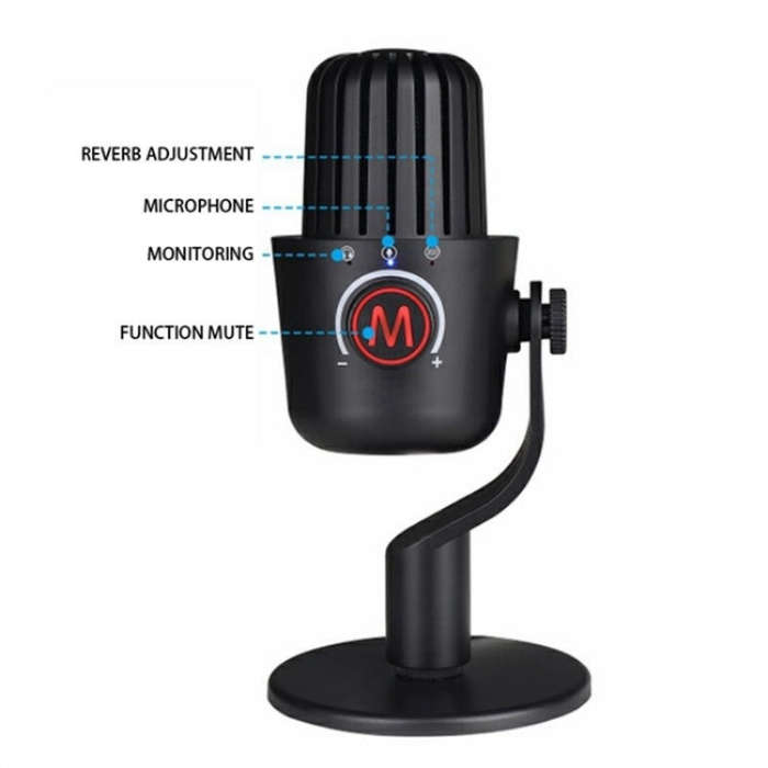 PDO-20 USB Gaming Desktop Microphone Noise Reduction Condenser Microphone(Pink)