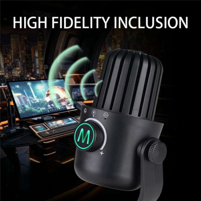 PDO-20 USB Gaming Desktop Microphone Noise Reduction Condenser Microphone(Black)