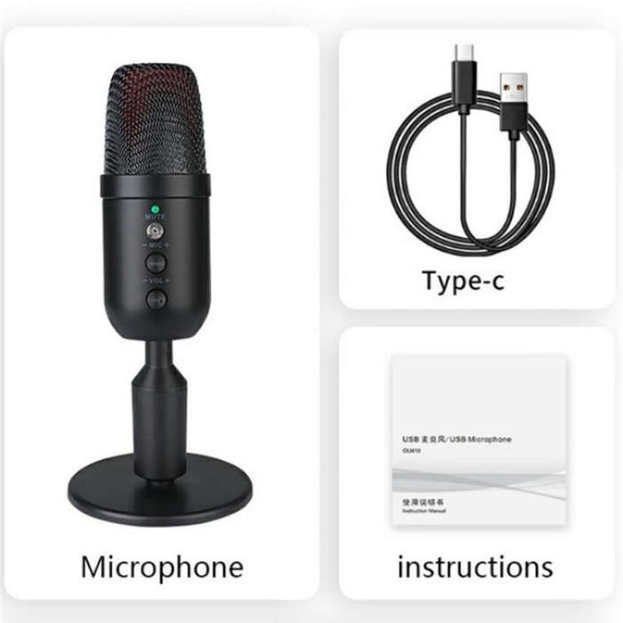 MU1000 Real Time Monitoring Noise Desktop Condenser Microphone