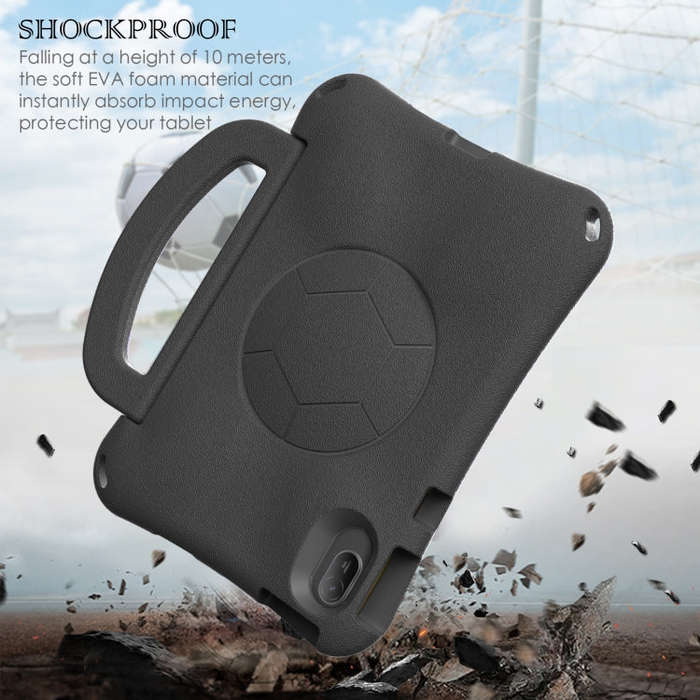 For Huawei MatePad SE 11 2024 Handle Football Shaped EVA Shockproof Tablet Case(Black)