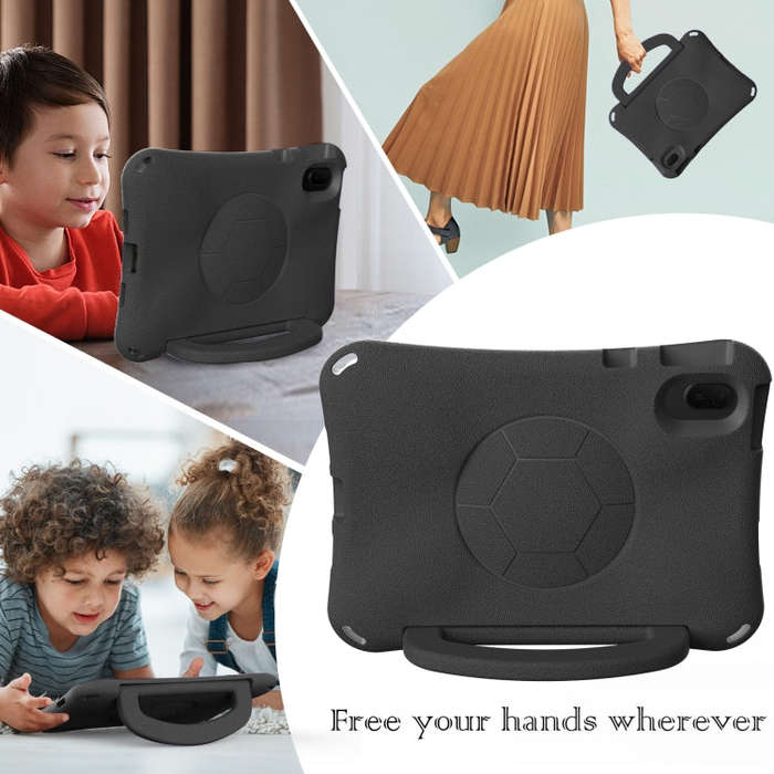 For Huawei MatePad SE 11 2024 Handle Football Shaped EVA Shockproof Tablet Case(Black)