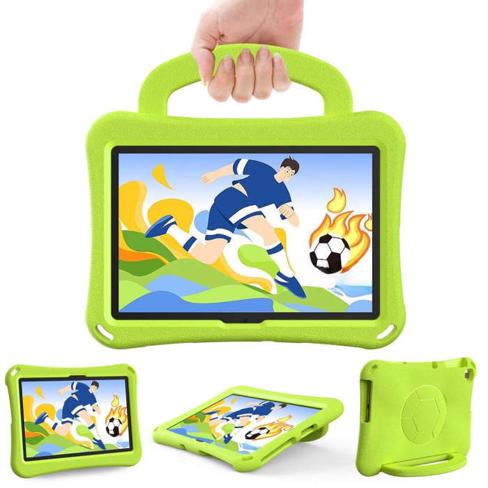For Huawei MatePad SE 10.1 2022 Handle Football Shaped EVA Shockproof Tablet Case(Grass Green)