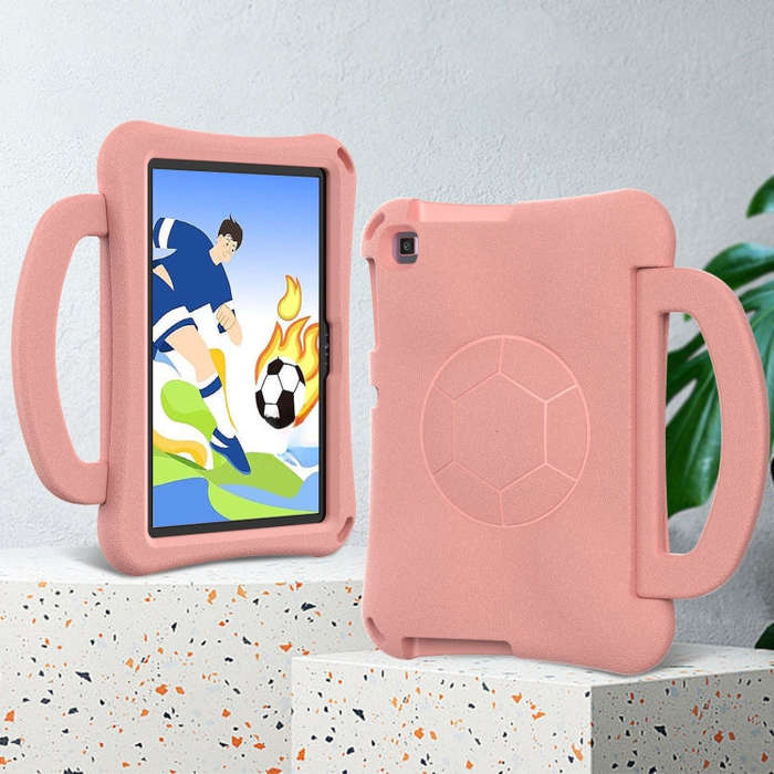 For Huawei MatePad SE 10.1 2022 Handle Football Shaped EVA Shockproof Tablet Case(Light Pink)