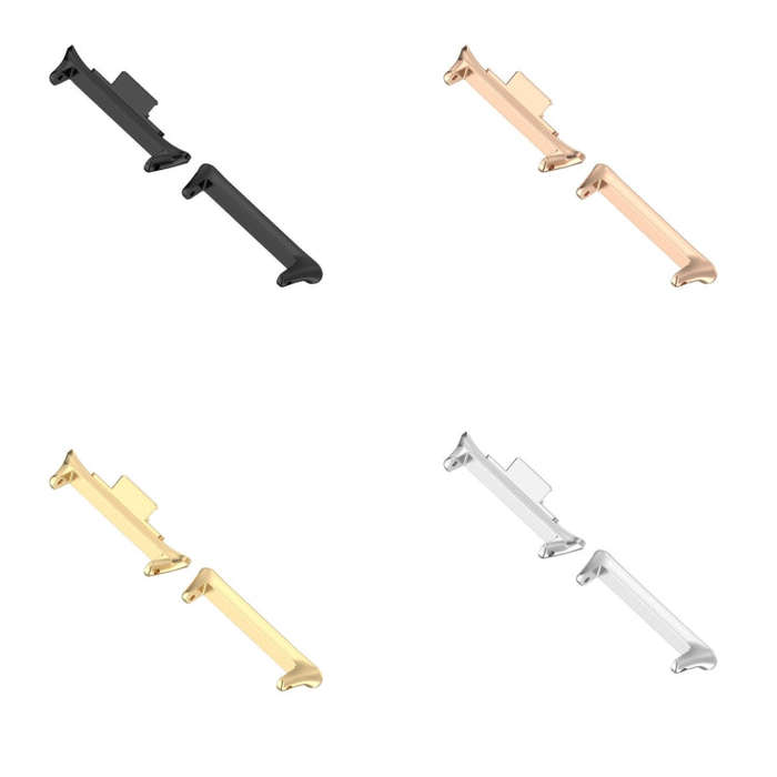For Xiaomi Smart Band 9 Pro 1 Pair 20mm 316 Stainless Steel Metal Watch Band Connector(Black)