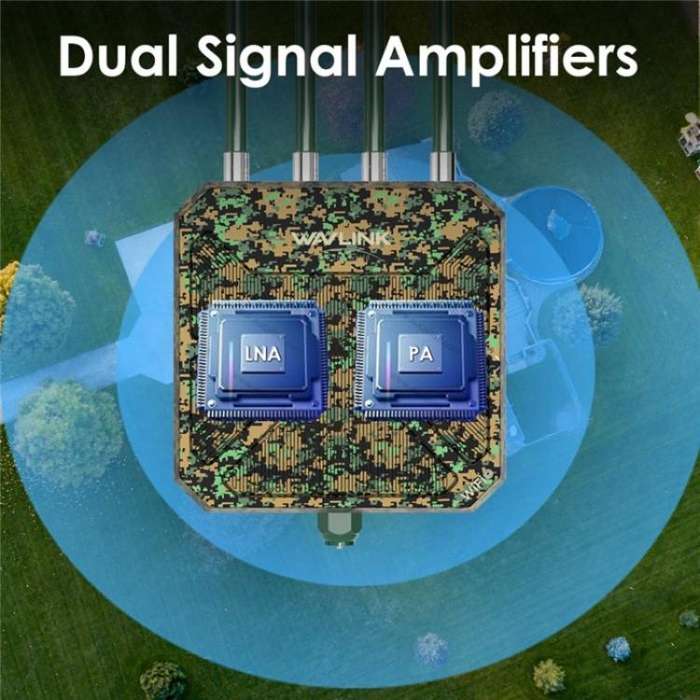 WAVLINK WN573HX3 WiFi 6 Extender Outdoor AX3000 Dual Band  Courtyard RV Wireless Router, Plug:EU ...