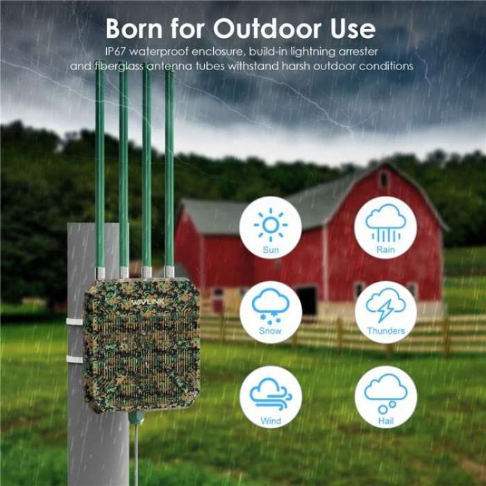 WAVLINK WN573HX3 WiFi 6 Extender Outdoor AX3000 Dual Band  Courtyard RV Wireless Router, Plug:EU ...