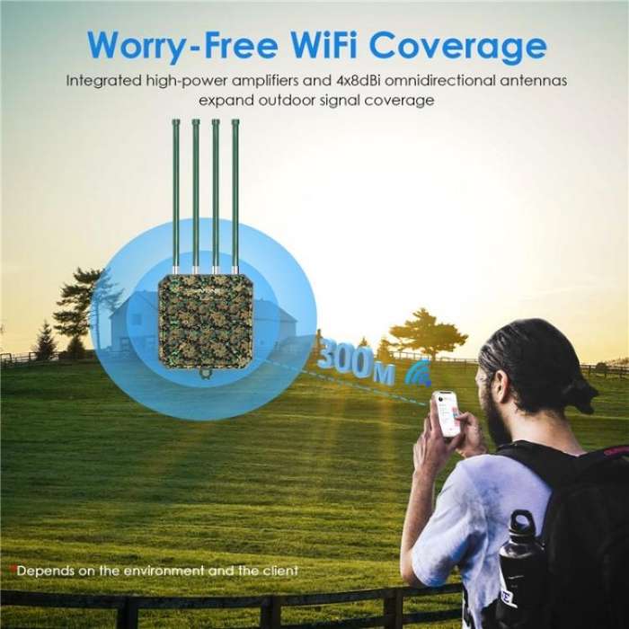WAVLINK WN573HX3 WiFi 6 Extender Outdoor AX3000 Dual Band  Courtyard RV Wireless Router, Plug:EU ...
