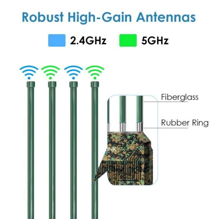 WAVLINK WN573HX3 WiFi 6 Extender Outdoor AX3000 Dual Band  Courtyard RV Wireless Router, Plug:EU ...