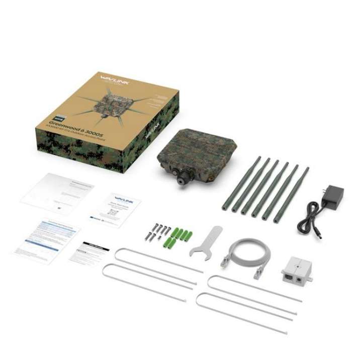 WAVLINK WN588HX3 AX3000 Outdoor WiFi Extender with 6 Antennas Dual Band WiFi Repeater, Plug:UK Plug