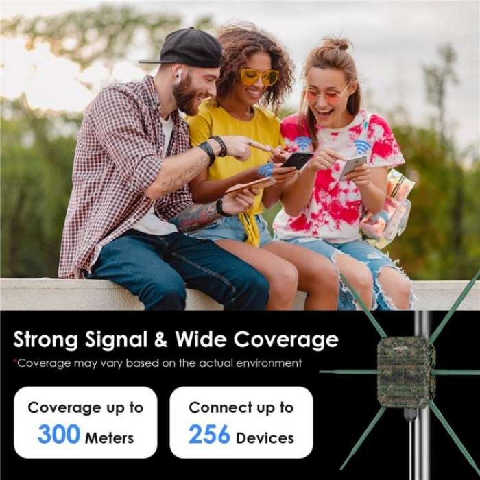WAVLINK WN588HX3 AX3000 Outdoor WiFi Extender with 6 Antennas Dual Band WiFi Repeater, Plug:UK Plug