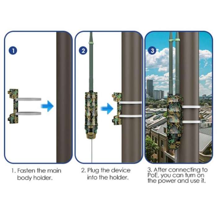 WAVLINK WN570HN2 Poe Weatherproof WiFi Extender 300Mbps High Power Outdoor Router, Plug:US Plug