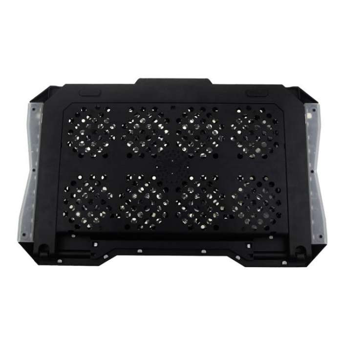 S608 RGB Light 8 Silent Fans Adjustable Height Stand Laptop Cooling Pad with Phone Holder