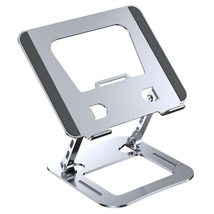 J30 Portable Desktop Adjustable Foldable Alloy Steel Laptop Cooling Stand(Silver)