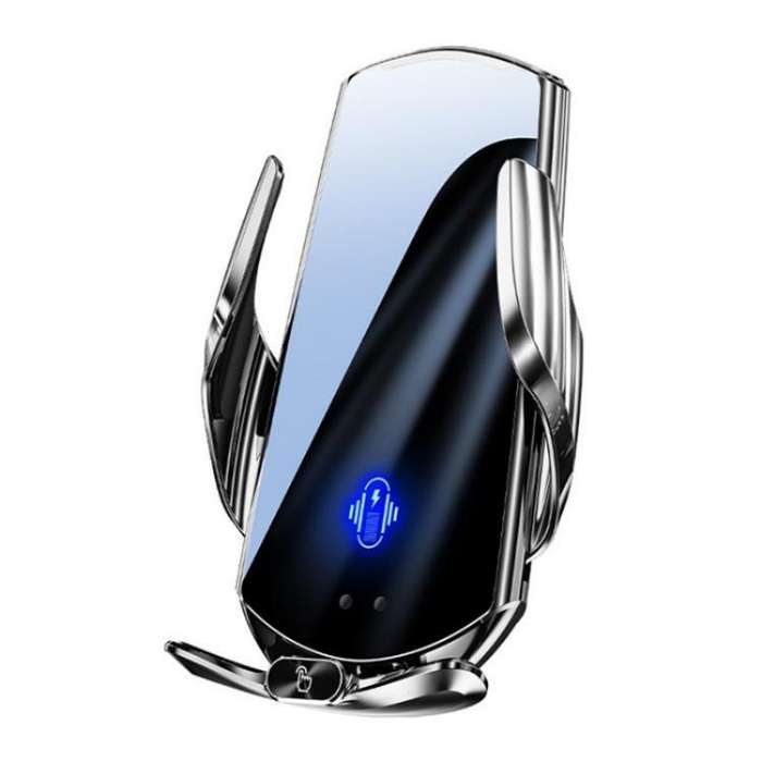 Q15 Car Vehicle Navigation Phone Holder Car Air Vent Mount Magnetic Wireless Charging Stand(Silver)