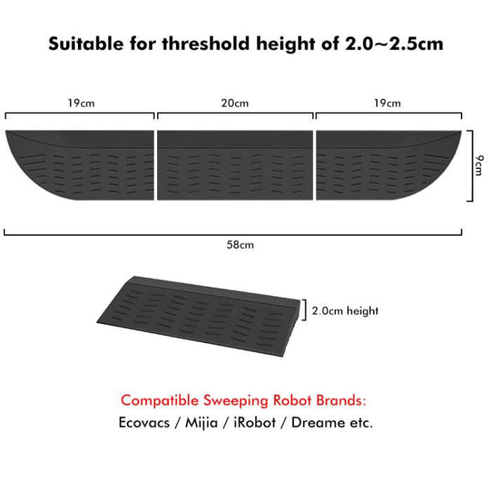 JUNSUNMAY For Ecovacs / iRobot / Mijia / Dreame Sweeping Robot Universal Threshold Bars Ramp Mat(...
