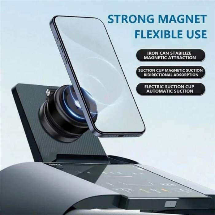 CZ07 Extendable Navigation Stand Car Phone Mount Magnetic Vacuum Suction Dashboard Holder