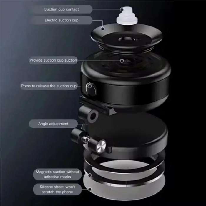 CZ07 Extendable Navigation Stand Car Phone Mount Magnetic Vacuum Suction Dashboard Holder