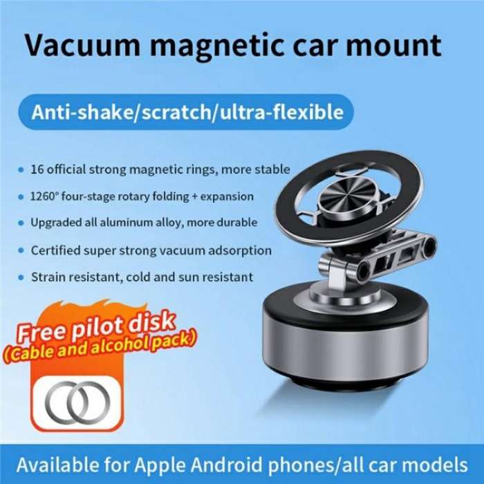 X91 360 Degree Rotation Navigation Stand Car Dashboard Magnetic Phone Mount Holder(Tarnish)