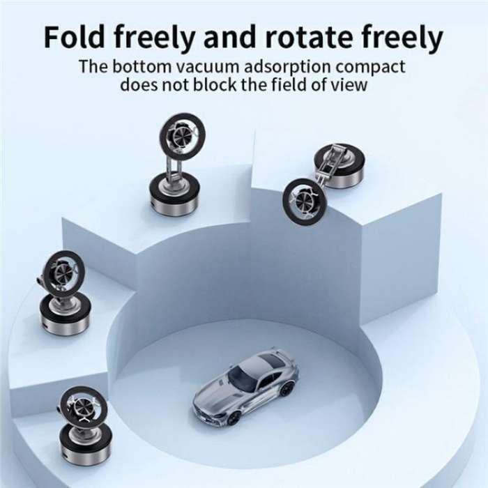 X91 360 Degree Rotation Navigation Stand Car Dashboard Magnetic Phone Mount Holder(Silver)