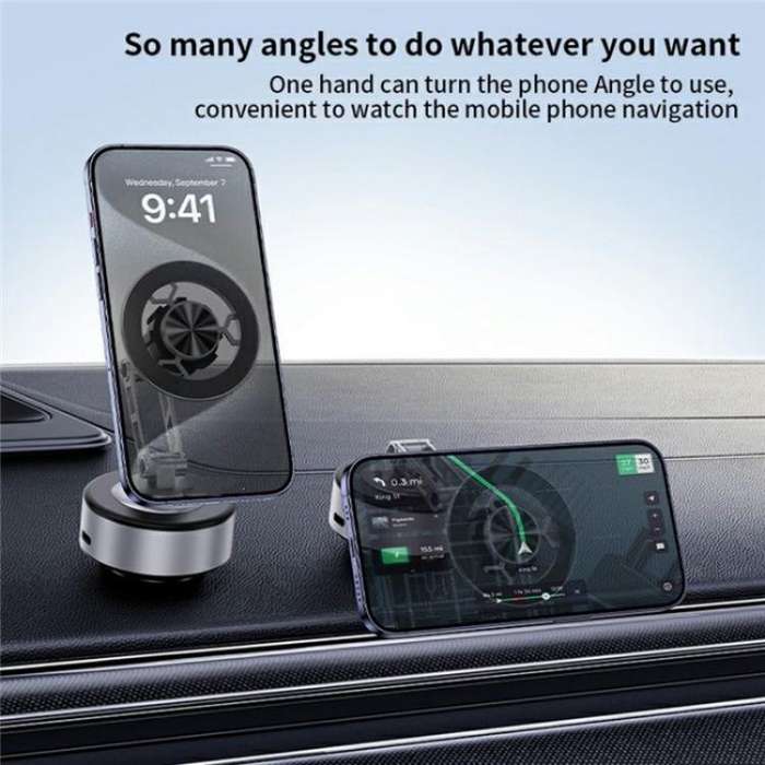 X91 360 Degree Rotation Navigation Stand Car Dashboard Magnetic Phone Mount Holder(Tarnish)