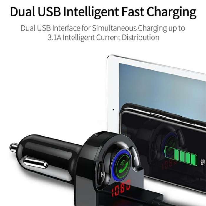 G32 Bluetooth MP3 Player Voice Navigation Car Charger Voltage Detection FM Transmitter
