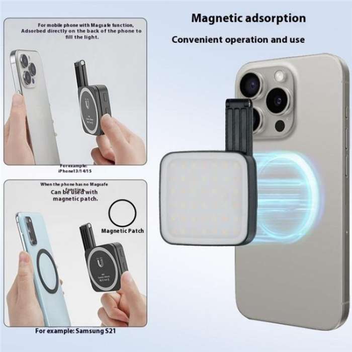 M42 Double-Sided Lighting Fill Light MagSafe Magnetic Phone Selfie Beauty Lamp(Black)