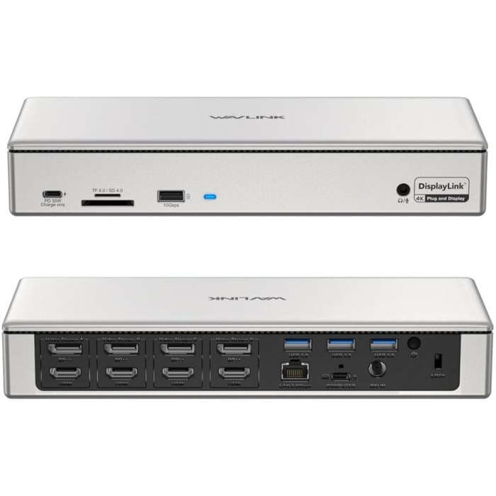 WAVLINK UG69PD12 DisplayLink Docking Station Quad  Monitors For Laptops M1 / M2 / Mac & Windows, ...